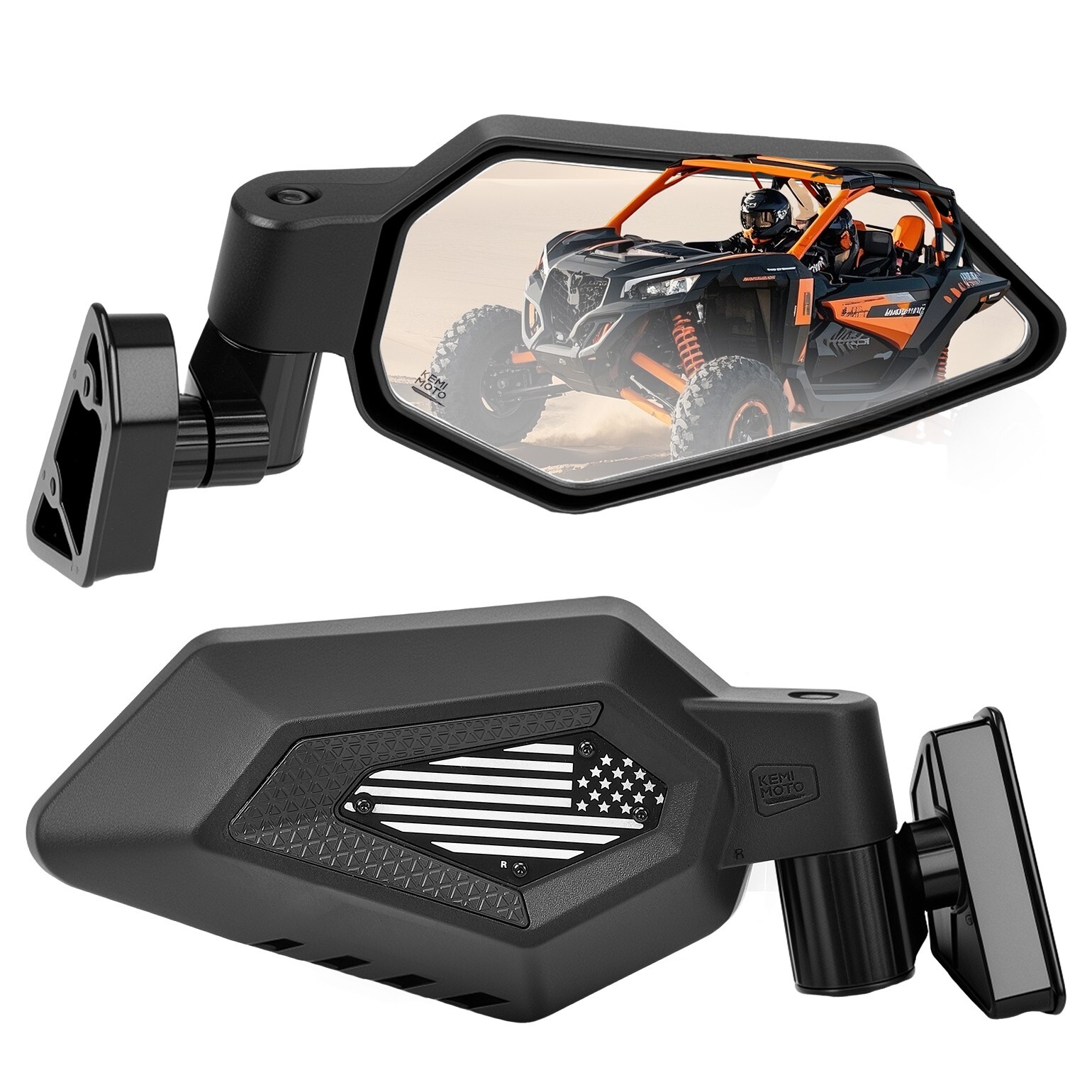 KEMIMOTO X3 Side Mirrors Spring Back for Can Am Maverick X3 &Max RS DS 2017-2025