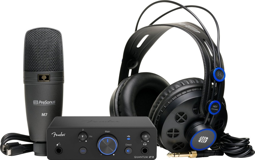 Fender Quantum Creator Kit: Interface+Microphone+Headphones+Cable+Stand+Boom Arm