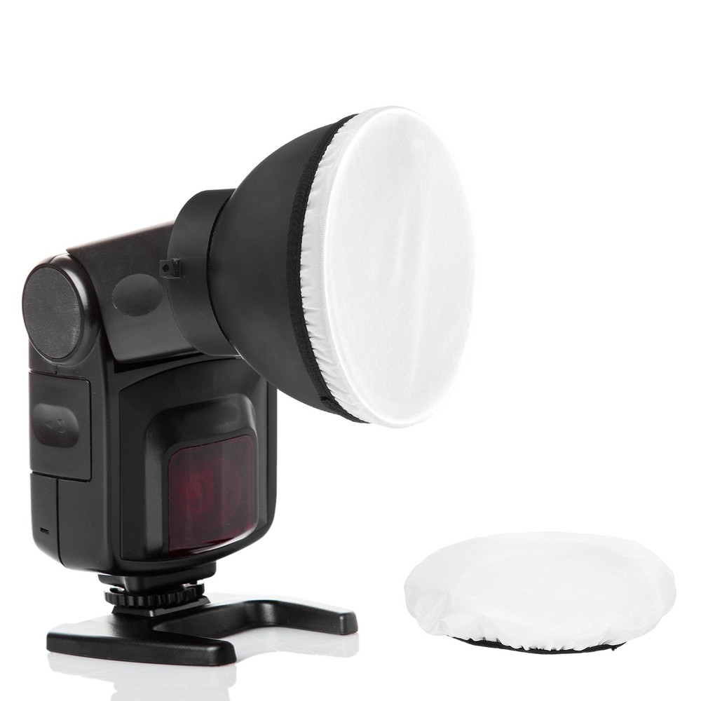 2pcs 6.3" x 6.3" Soft Mini Flash Bounce Diffuser Cap, for Flashlight, White