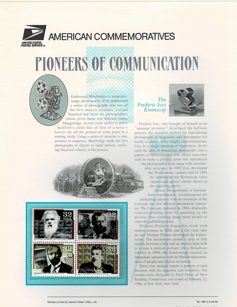 USPS Commemorative Stamp Panels USPS 1996