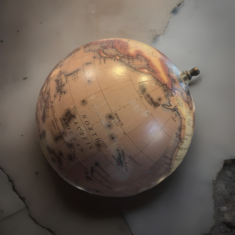 Small Brown Desktop World Globe Marble Base