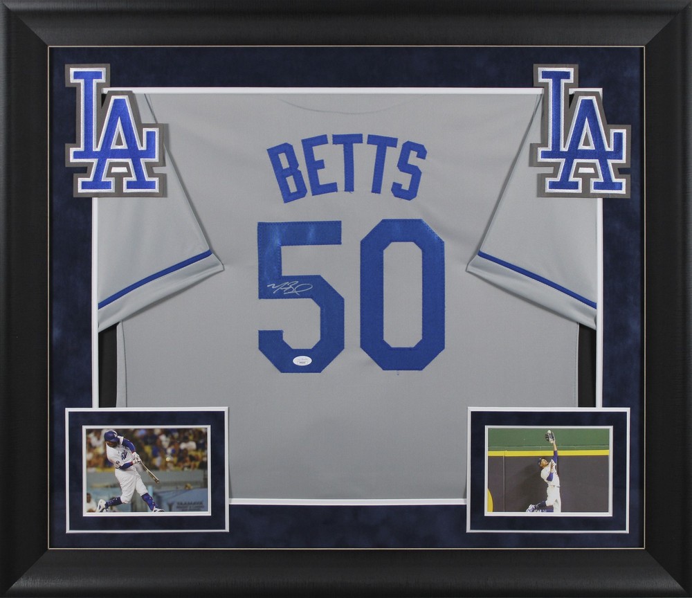 Mookie Betts Authentic Signed Grey Pro Style Framed Jersey Autographed JSA