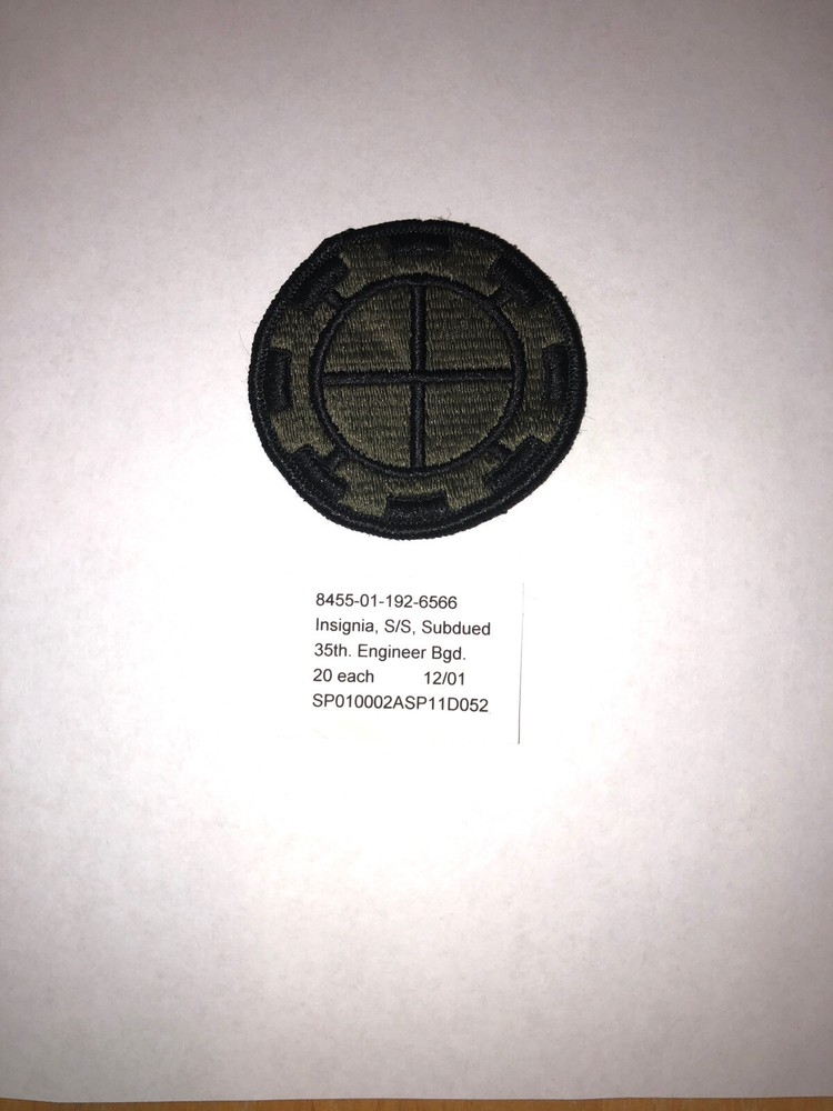 35th Engineer Brigade Subdued U.S. Army Shoulder Patch Insignia