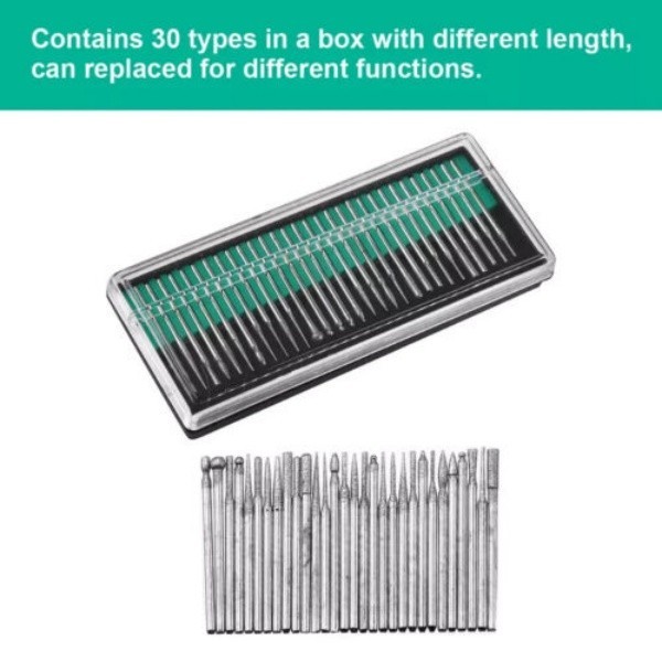 90 PCS For Dremel Diamond Burr Bits Drill Set Rotary Multi Tool Accessories Kit
