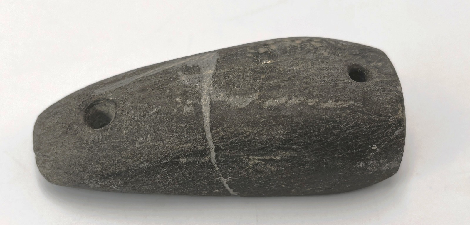 Early Native American Slate 2  Hole Gorget Thick Artifact  Ohio Find