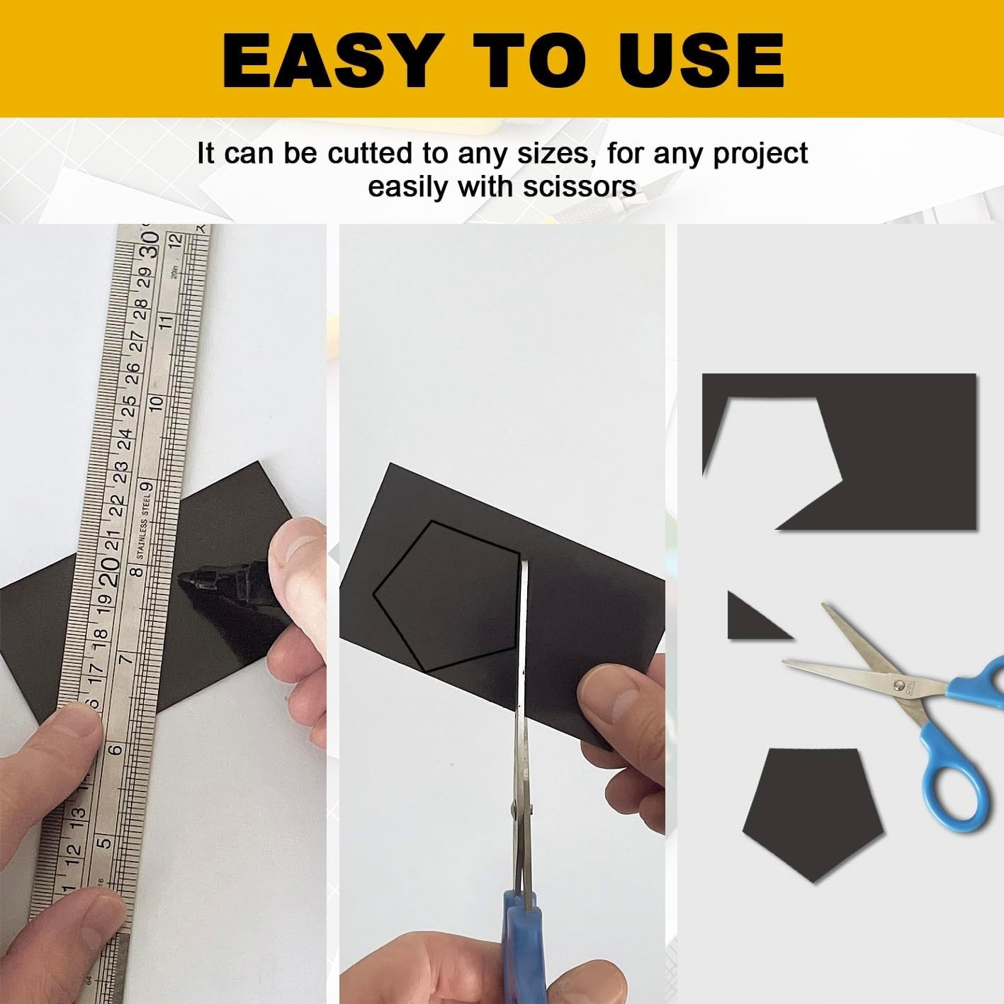 Business Card Magnets, 2x3.5 inch,50 Pack, Peel and Stick Self Adhesive Magnetic