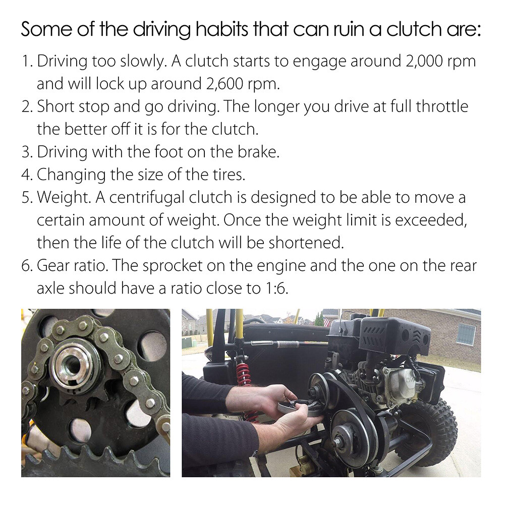 Go Kart Clutch 3/4 Bore 12T Tooth with 35 Chain Centrifugal Minibike Engines