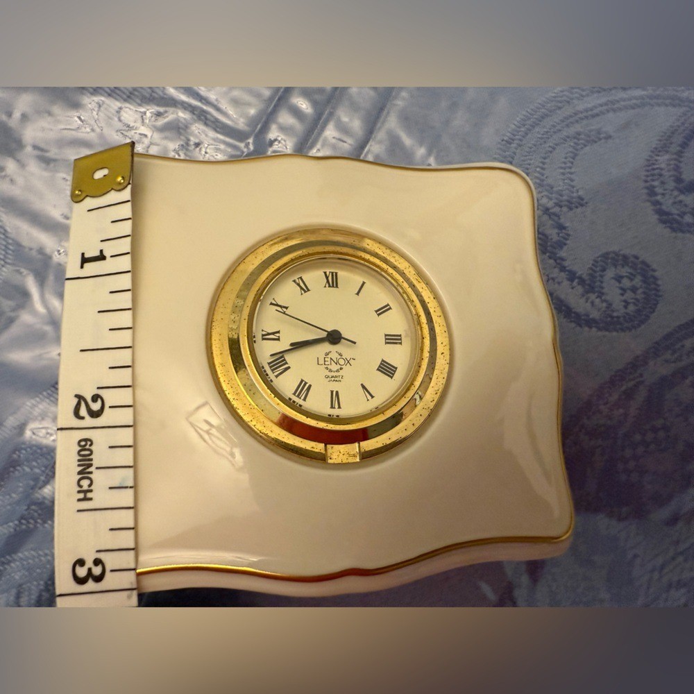 Lenox Ivory and Gold Accent Clock