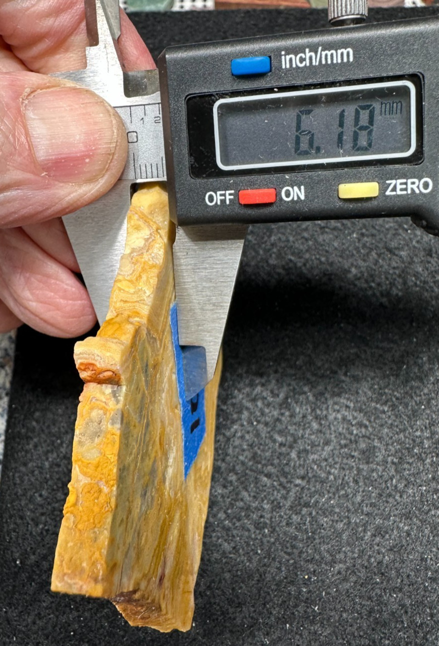 Yellow Crazy Lace Agate unfinished slab, great for cabbing 2.99oz (#1057)