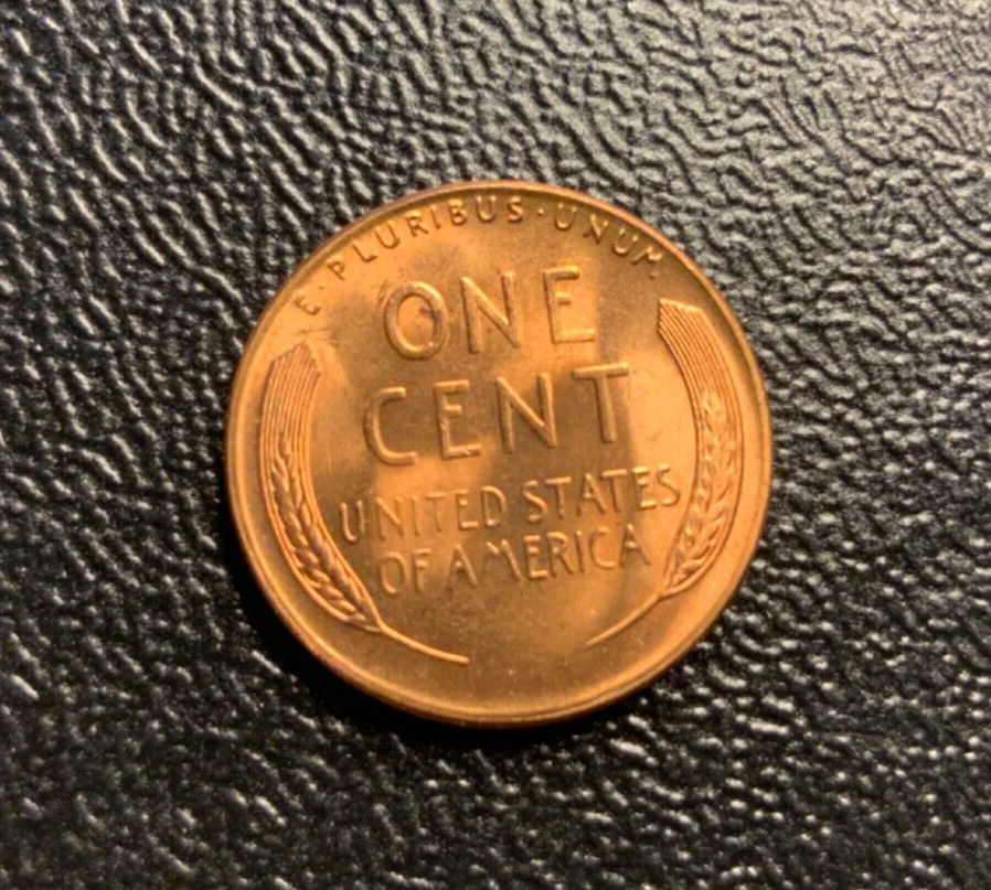 1954-S Lincoln Cent Struck Thru Grease Error plus Filled 9-RED UNCIRCULATED