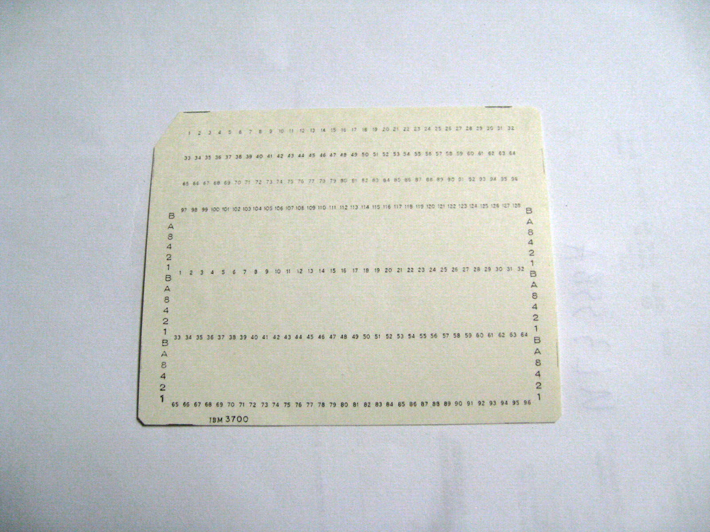 5 WHITE Vintage NOS IBM 96 Col SHORT Data Processing punch Cards 3700 SYSTEM/3