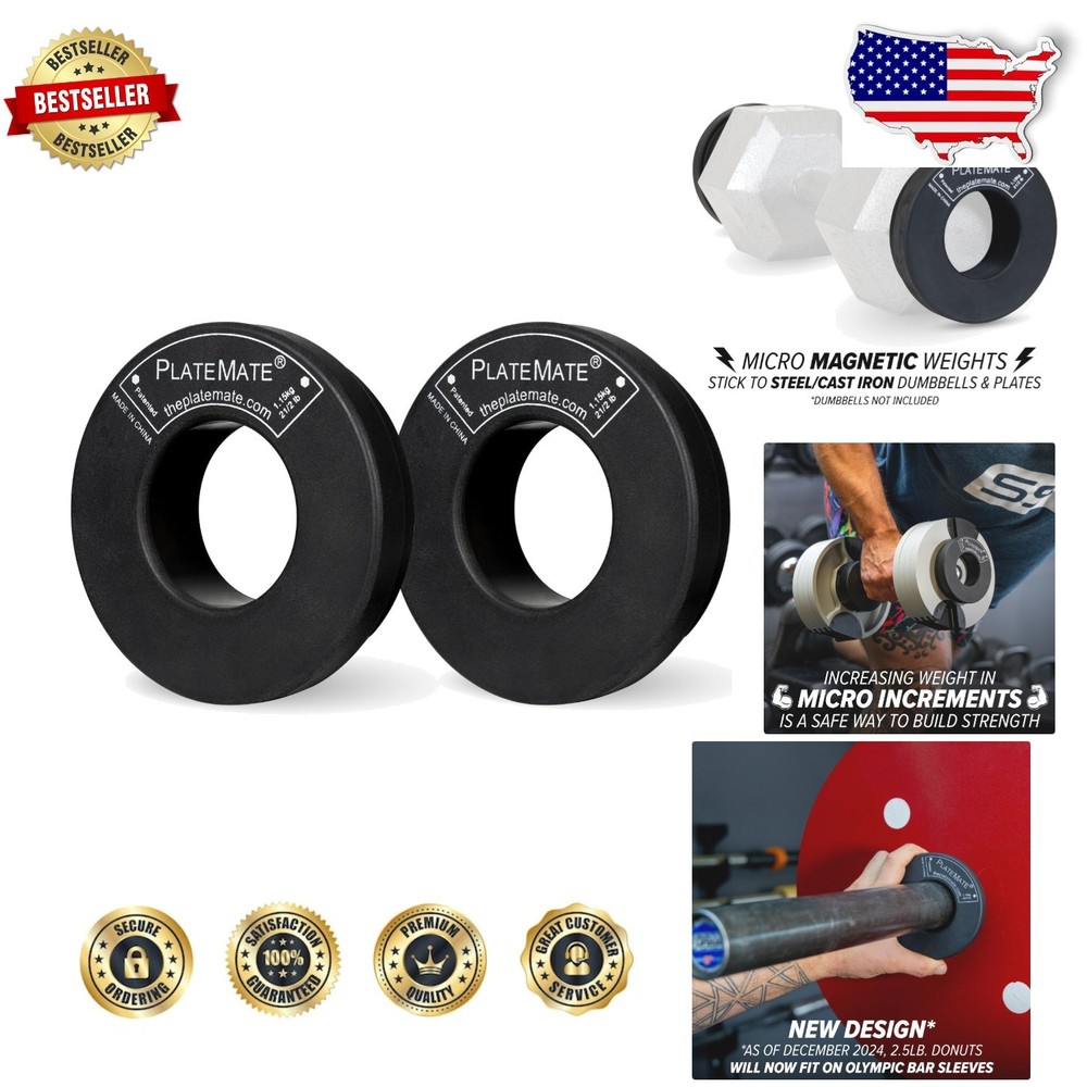 High-Quality 2.5lb Magnetic Donut Weights - 5lb Set, Smart Microloading