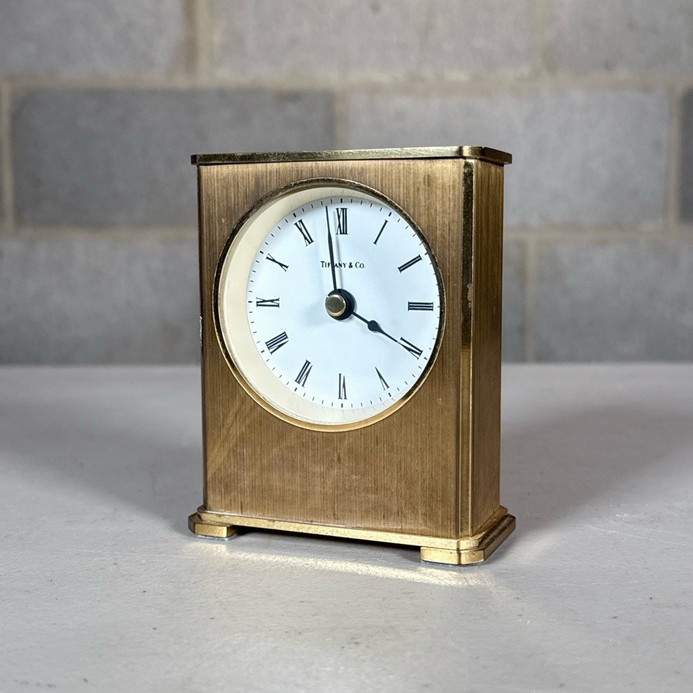 TIFFANY & CO. BRASS DESK CLOCK