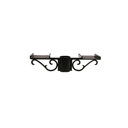 Double Decorative Mailbox Bracket, Small (S) Scroll, Post Mount, Cast Aluminum