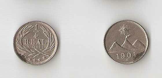 Guatemala 1/4 real 1901 H UNC!!!