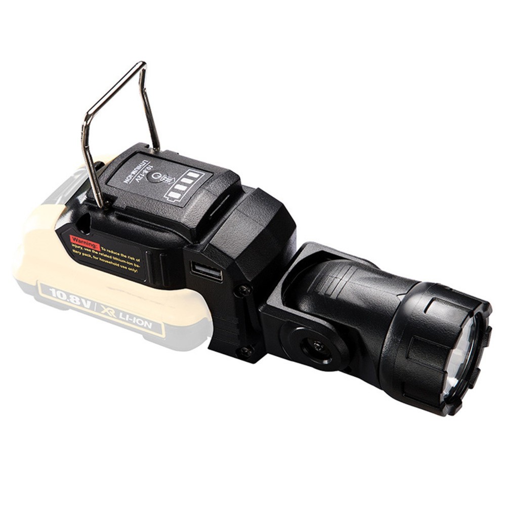 Handheld LED Work Light Flashlight Adapter For DeWalt 12V MAX Li-Ion Battery A
