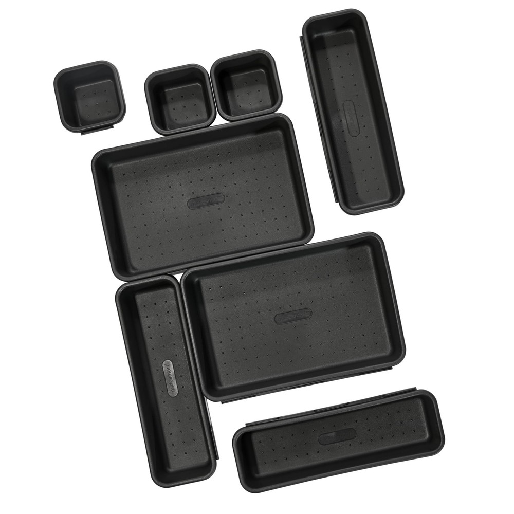 Madesmart 8-Piece Interlocking Bin Pack for Drawer Organization, Plastic Inte...