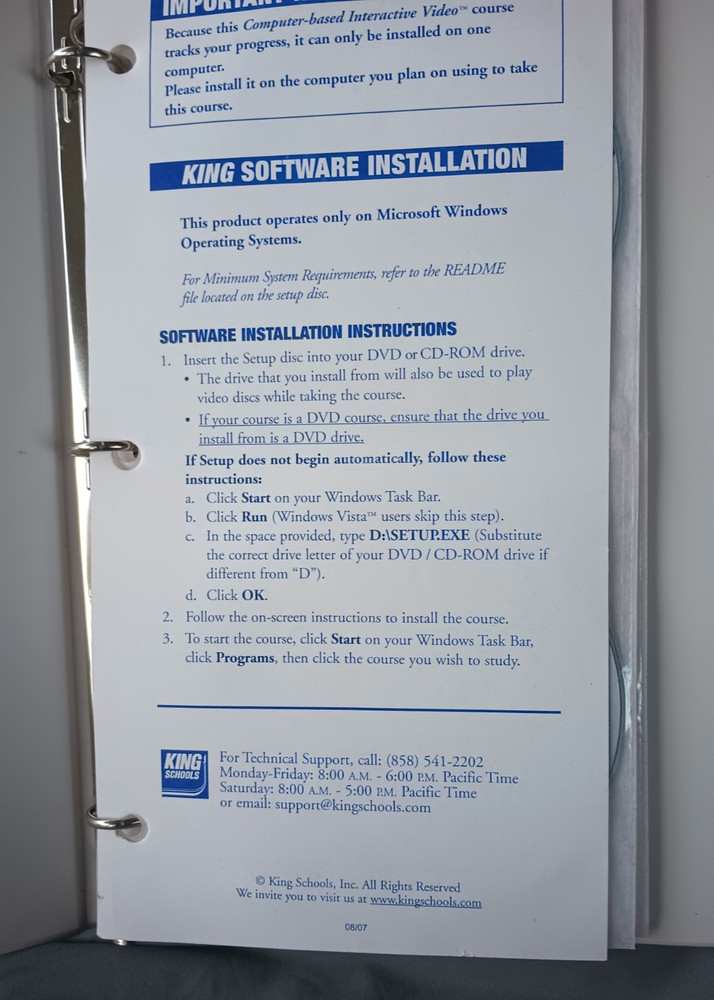 King Sport Pilot Interactive CD-ROM Knowledge Test Course Flight Instruction
