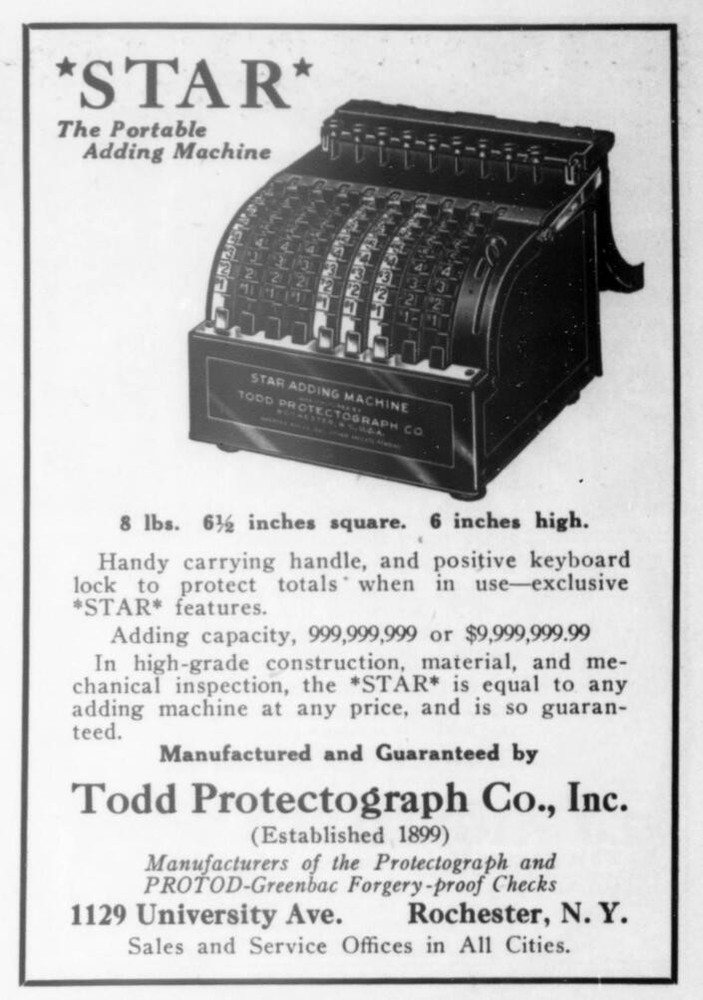Antique fully working 1922 Star Calculator / Adding Machine by Todd Co.