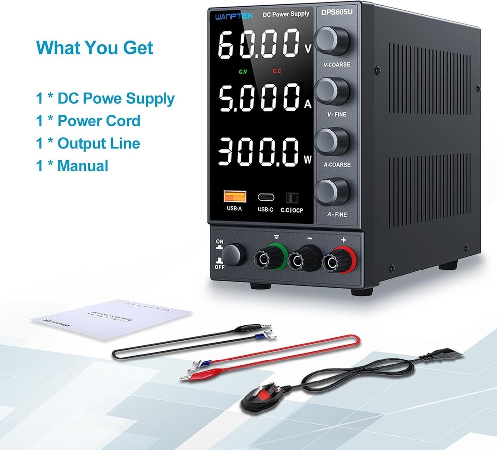 0-60V 5A Adjustable Variable DC Power Supply Lab Precision Bench Power switching