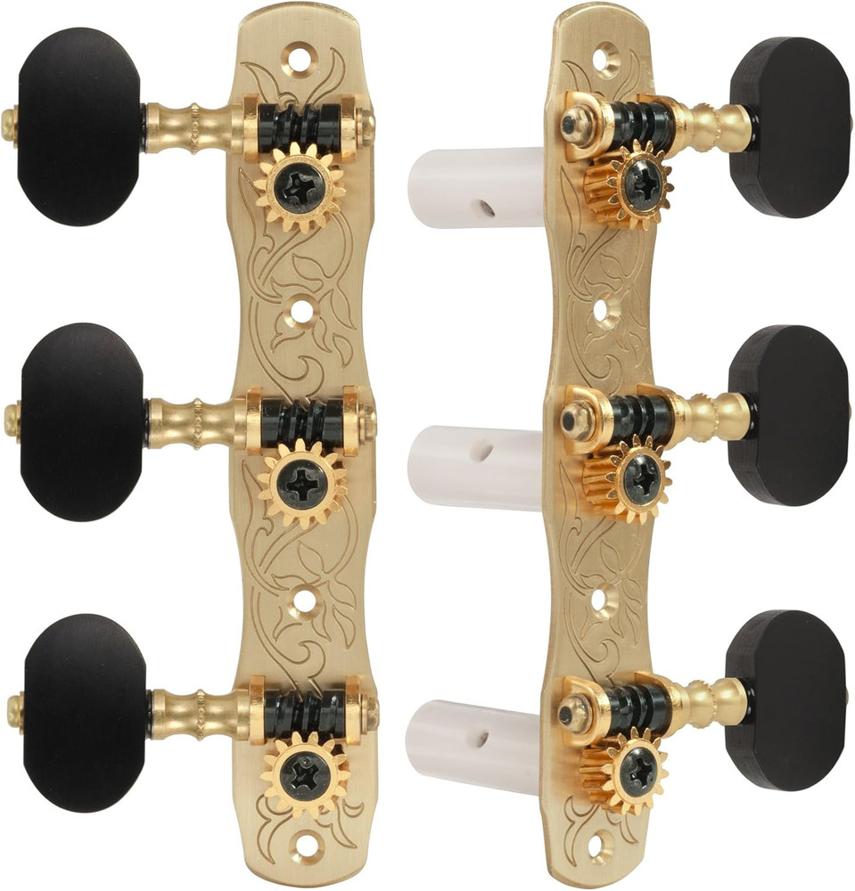 Premium Classical Guitar Tuners with Elegant Ebony Knobs