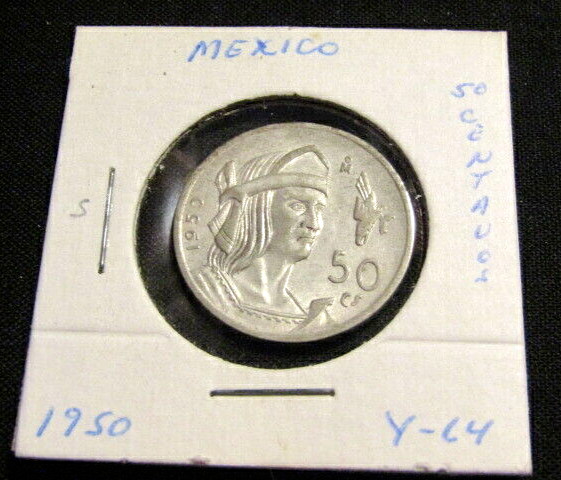 Mexico 1950 50 Centavos Silver Coin