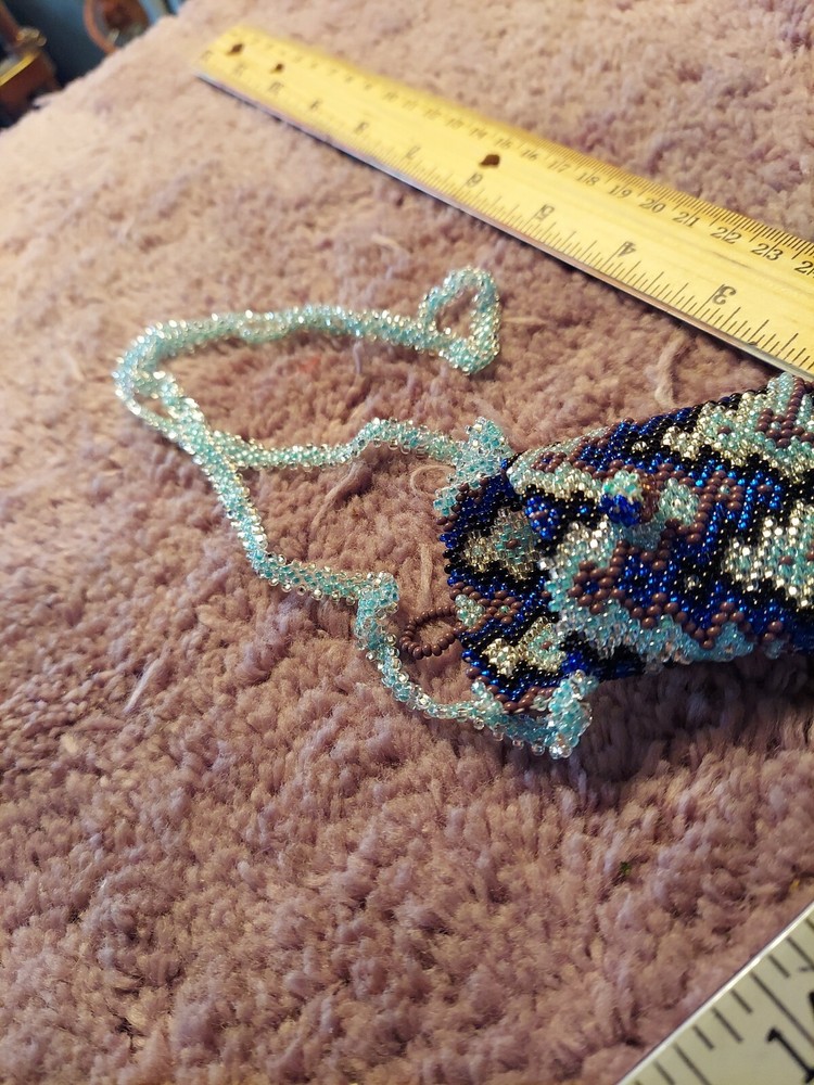 Native Patterned Beaded Neck Pouch