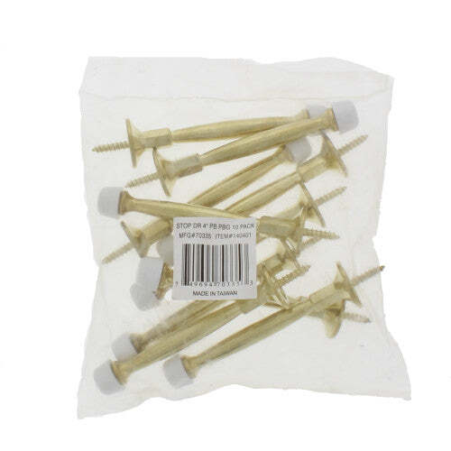 10pc 4" Solid Polished Bras Door Stops