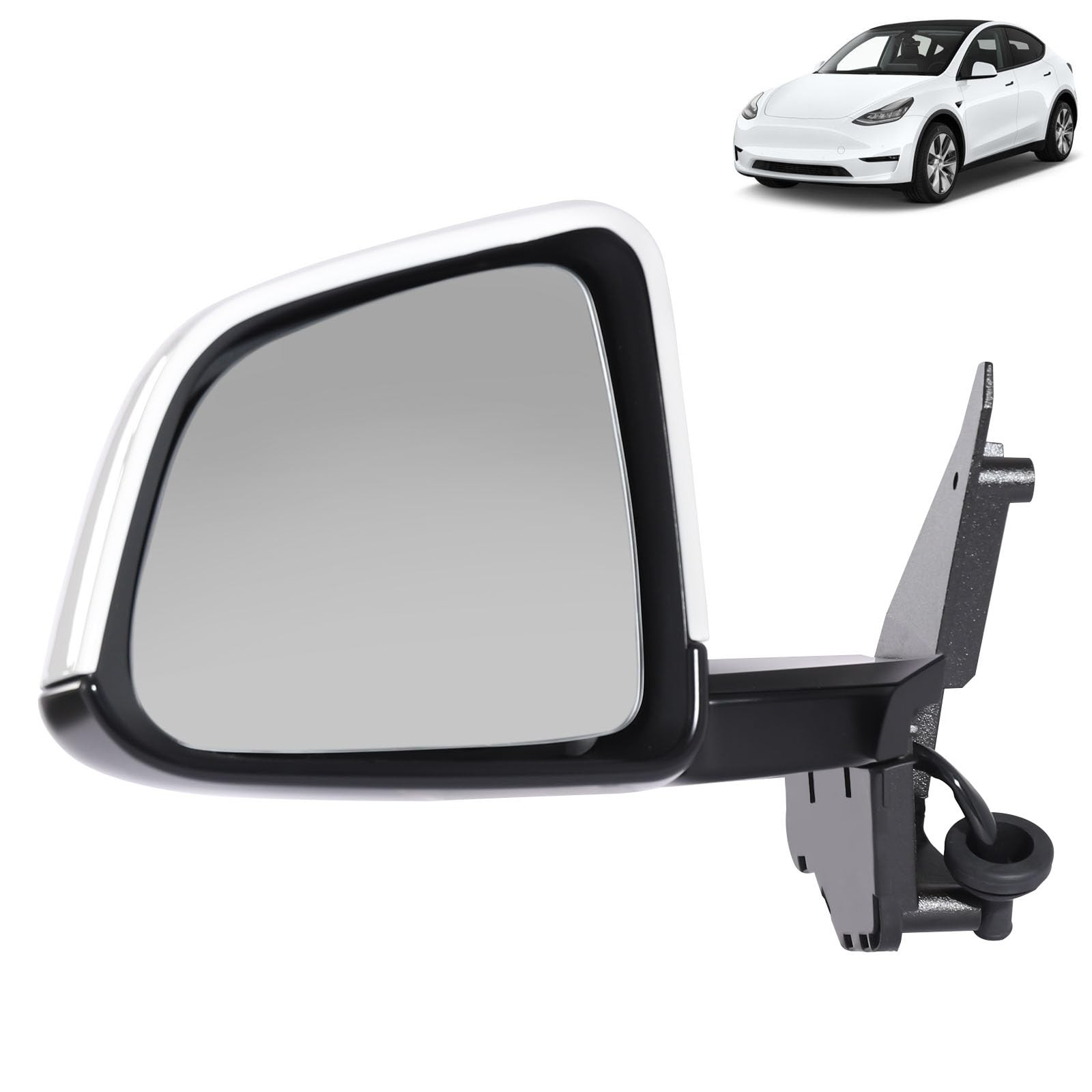 Left Side Rearview Mirror for Tesla Model White Power Folding Heated Driver Side