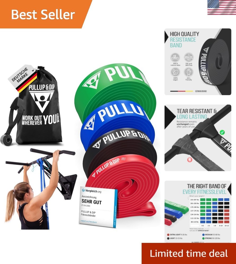 Durable Pull-Up Assistance Bands - Resistance Band Set for Total Body Workouts