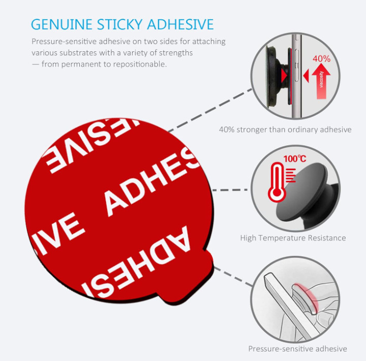 9 Pack Pops Sticky Adhesive Replacement for Socket Mount Base , VHB 3M Sticker