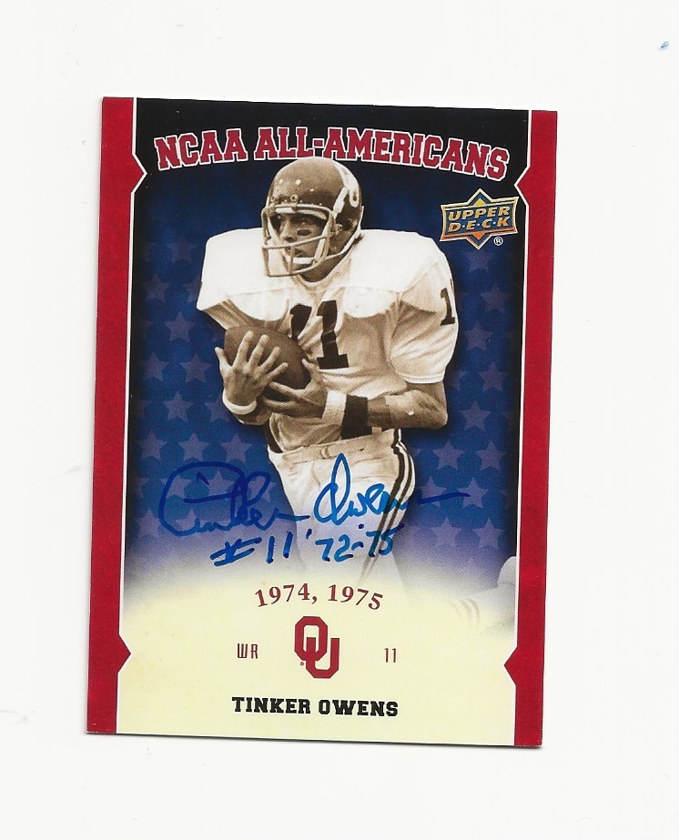 TINKER     OWENS     OKLAHOMA      AUTOGRAPHED     CARD