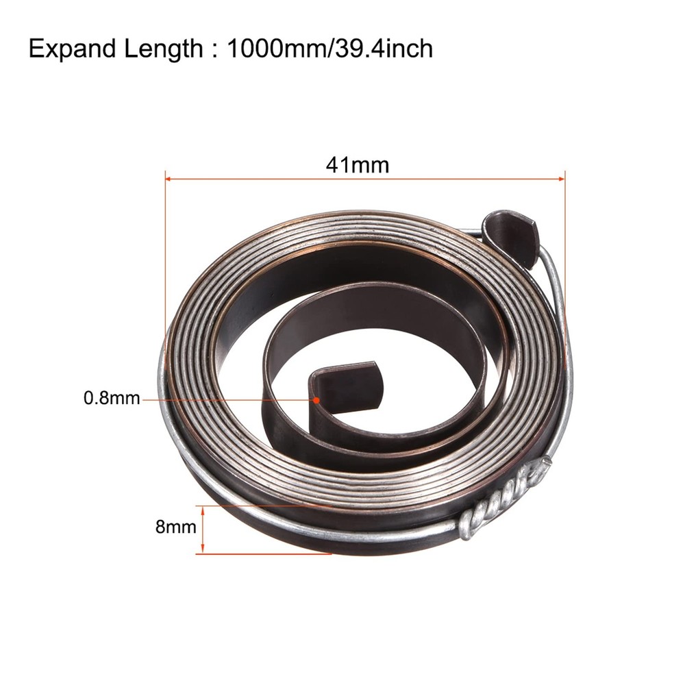uxcell Drill Press Return Spring, Quill Spring Feed 0.8 x 8 x 1000mm