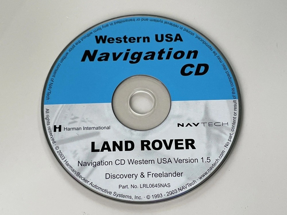 2002 2003 2004 2005 Land Rover Freelander Discovery II Navigation CD WESTERN MAP
