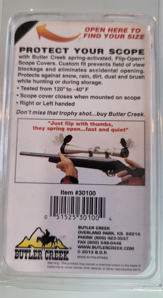 BUTLER CREEK FLIP OPEN SCOPE COVER #10 OBJ.