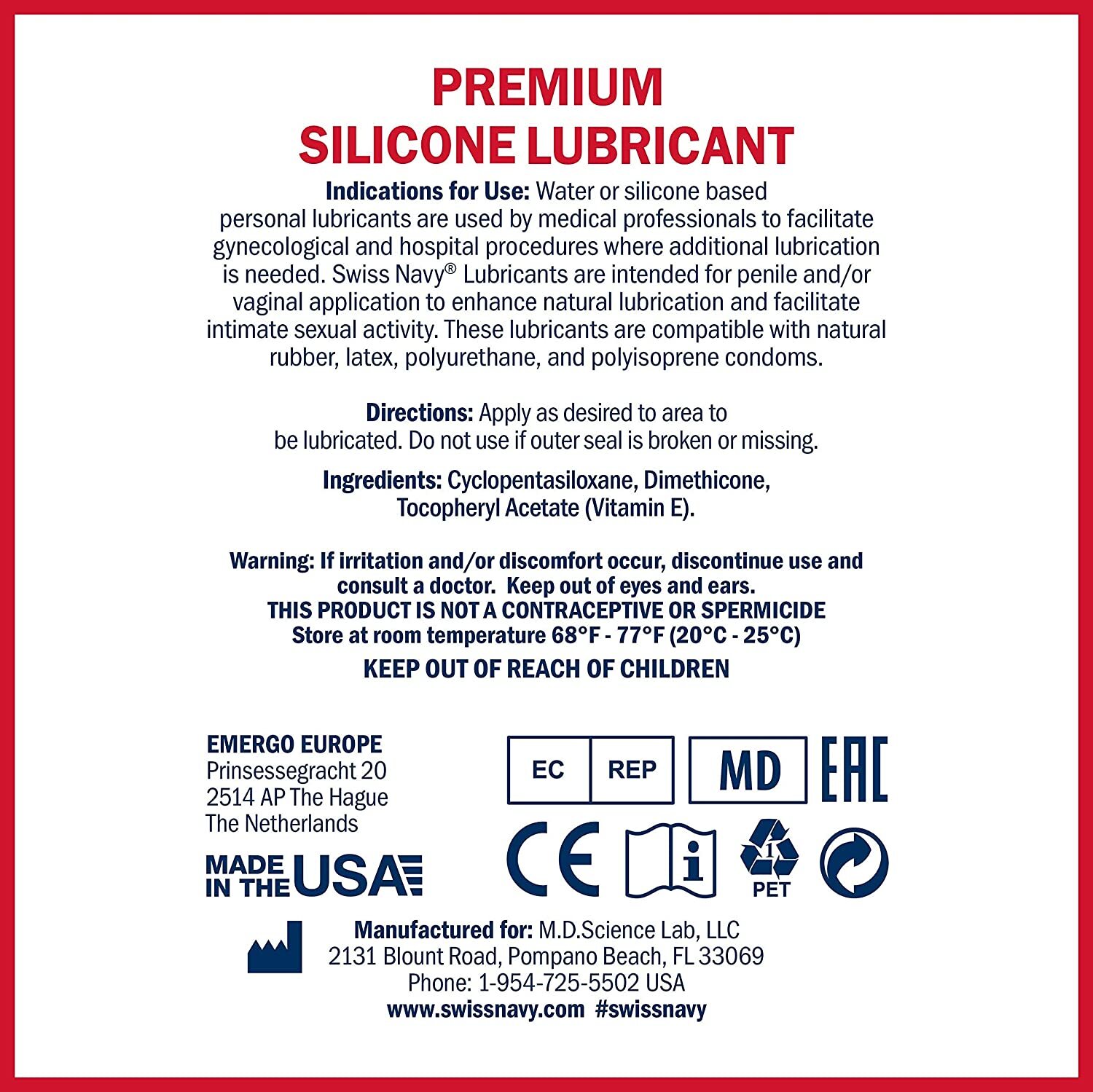 SWISS NAVY Premium Silicone Lubricant🍯Liquid Lube Wet Gel Backdoor Anal Glide