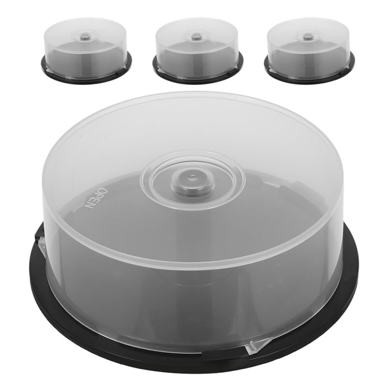 4pcs Cd Dvd Cake Box Spindle Plastic Column Empty Storage Container for 25
