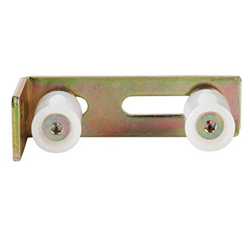 Adjustable Slide Gate Guide Roller Set with L Post Bracket, Dual Nylon Rollers,