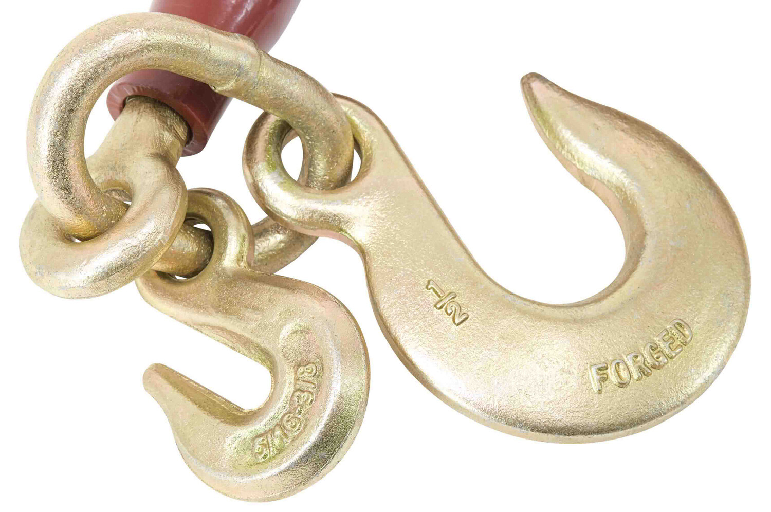 (4 Pack) Ratchet Pro Binder w/ 3/8" Grab & 1/2" Sling Hook, & 2' G8 Chain & 1...