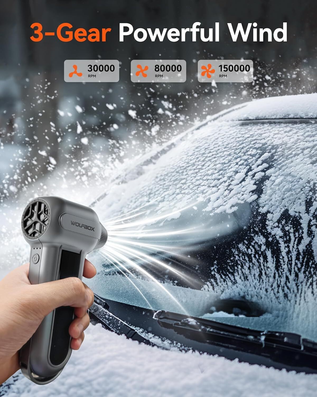 WOLFBOX Compressed Air Duster-150000RPM Super Power Electric Air Duster