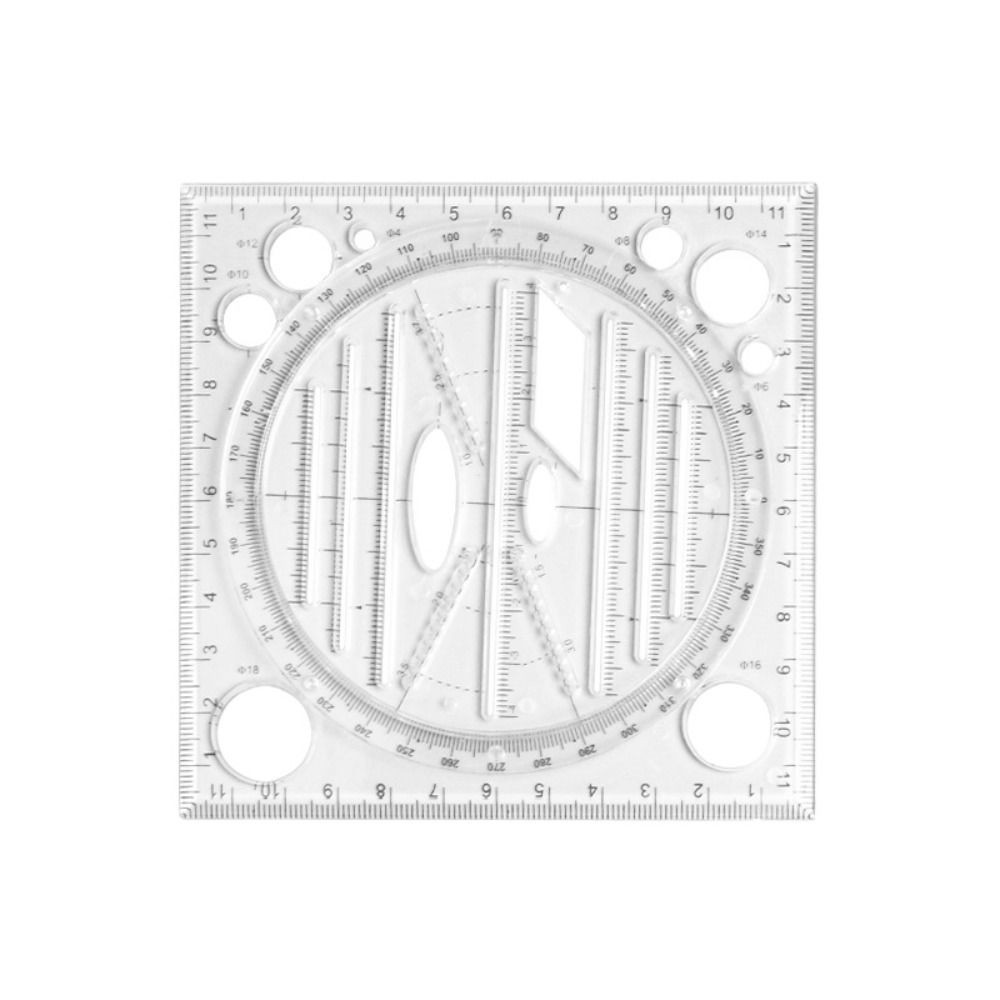 3D Scale Geometry Drawing Ruler Protractor Circle Drafting Ruler  Art Design