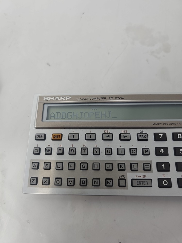 Sharp PC-1250A Pocket Computer w/ Case Tested Works