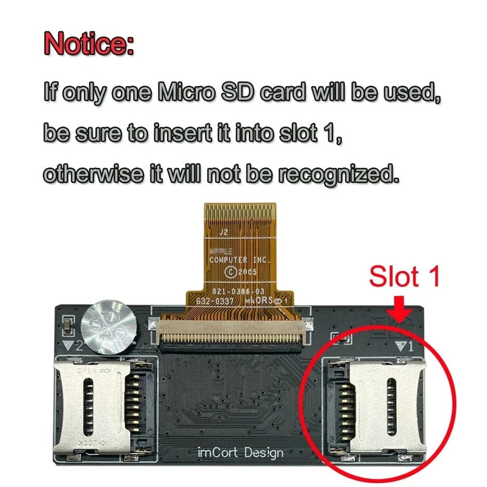 Dual Micro SD Adapter for iPod Classic 5th-7th Gen TF Card Slot Replacement New