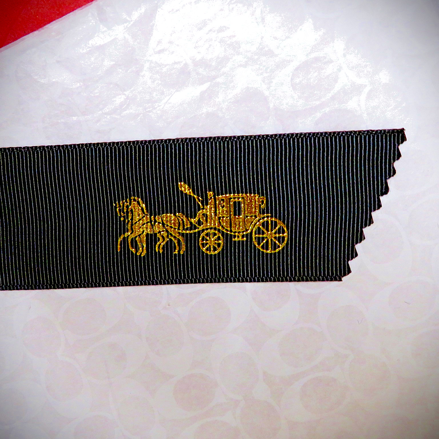 NEW 1 Med Coach Gift Box w/ Tissue~Sticker~3.5' Black Ribbon~10.5 x12.5 x4.5