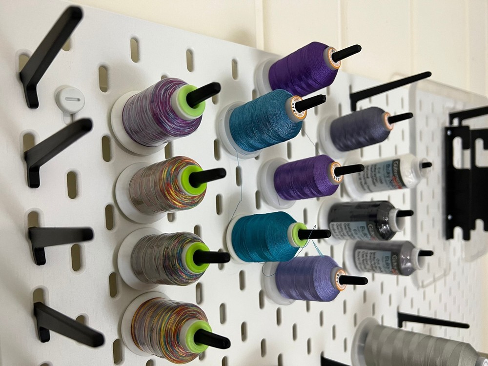 Thread Spool & Cone Holder for Skadis Pegboard