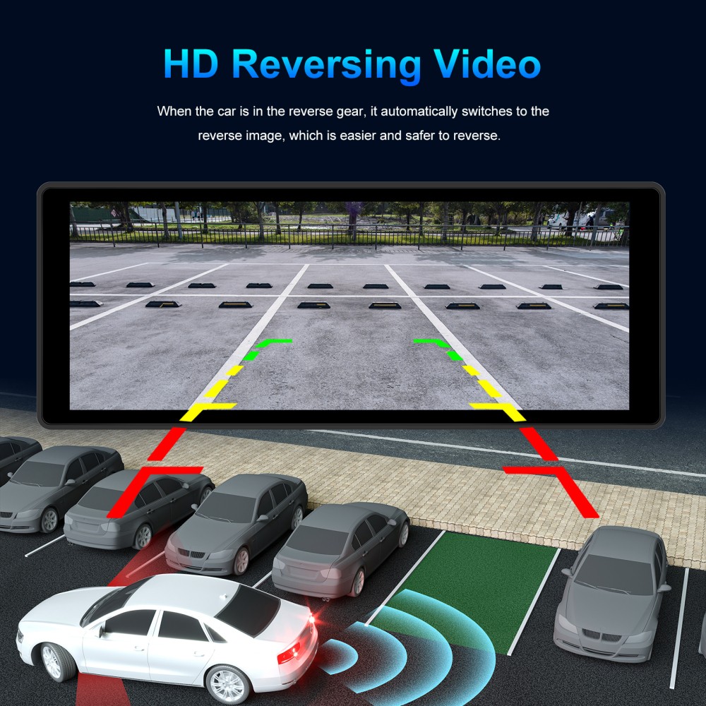 10.26" Touch Screen Wireless Apple Carplay Portable Car Stereo Android Auto Cam