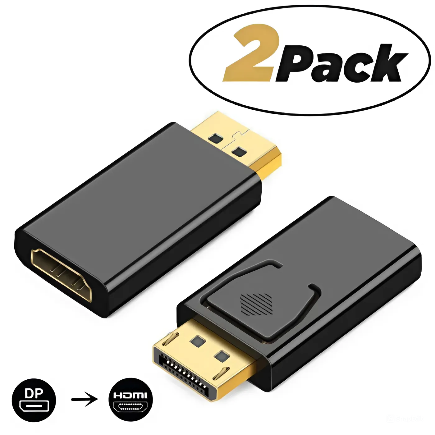 2-Pack DisplayPort to HDMI Adapter Converter Display Port DP Male to HDMI Female