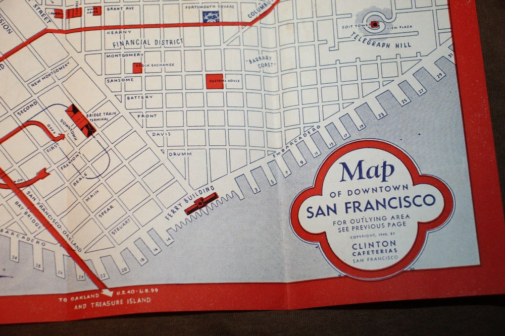 Two Original WW2 Wartime U.S. Homefront San Francisco Map for Service Members
