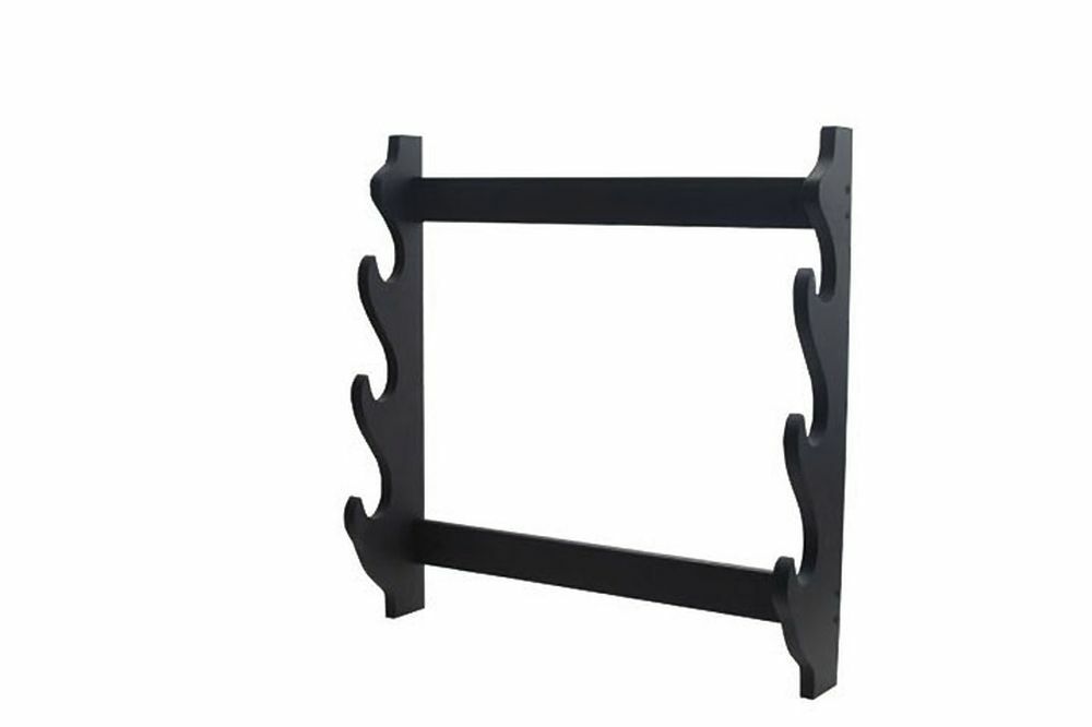 Display Rack Wall Hanging 3 Sword Black Wood