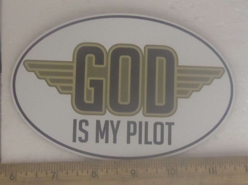 God is My Pilot Oval Magnet